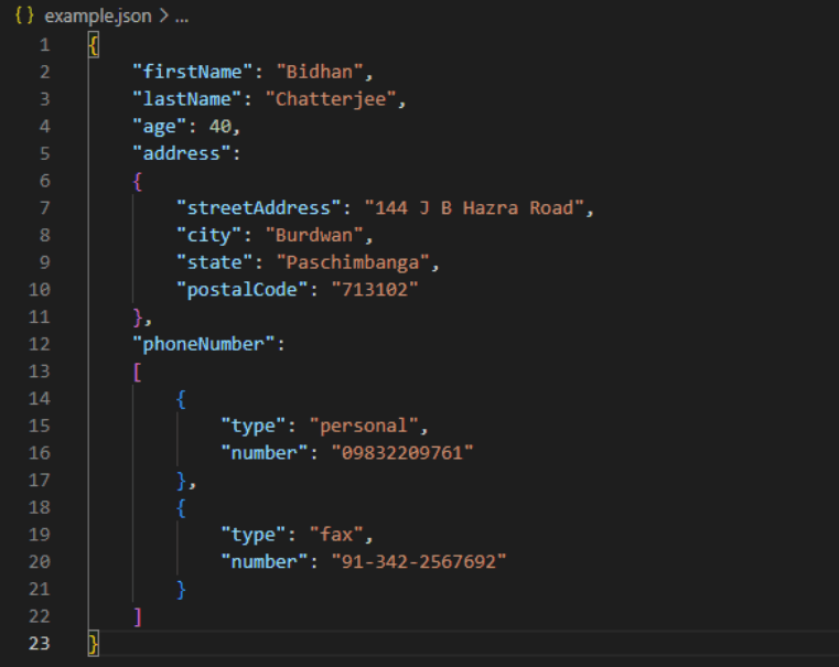 JSON syntax